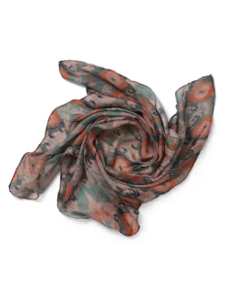 Aela Green Abstracted Print Scarf
