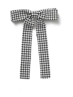 Aela Houndstooth Black and White Hair Bow