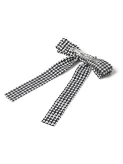 Aela Houndstooth Black and White Hair Bow
