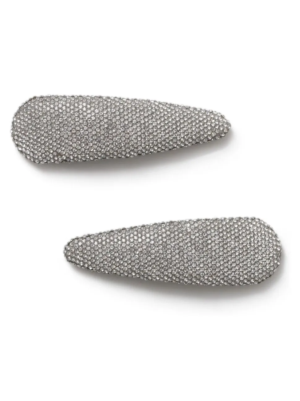 Aela Large Silver Tone Sparkle Snap Hair Clip