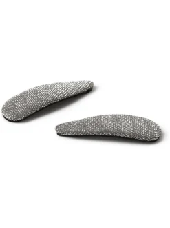 Aela Large Silver Tone Sparkle Snap Hair Clip