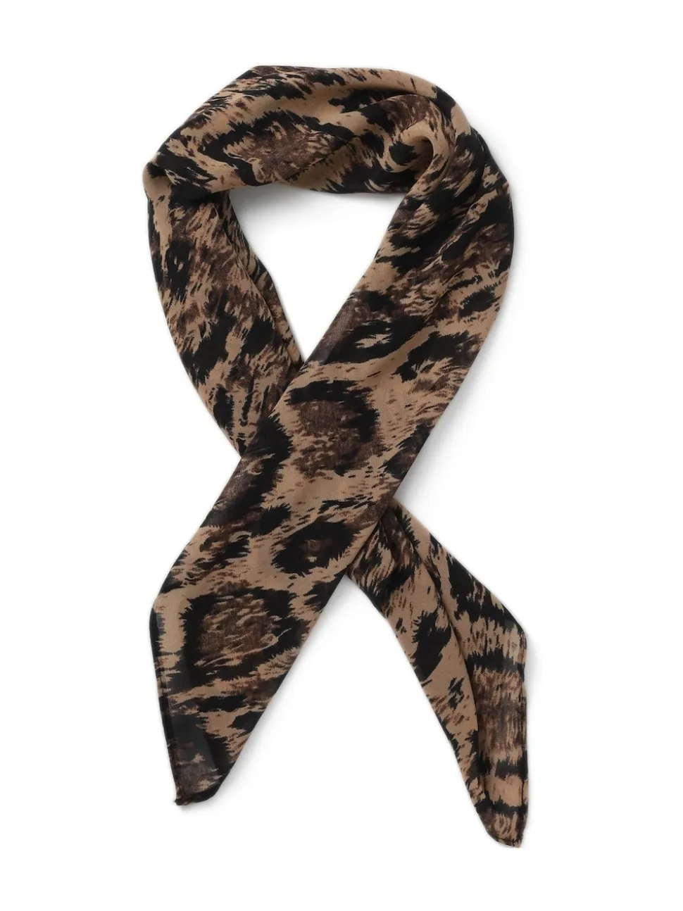 Aela Leopard Print Brown Scarf