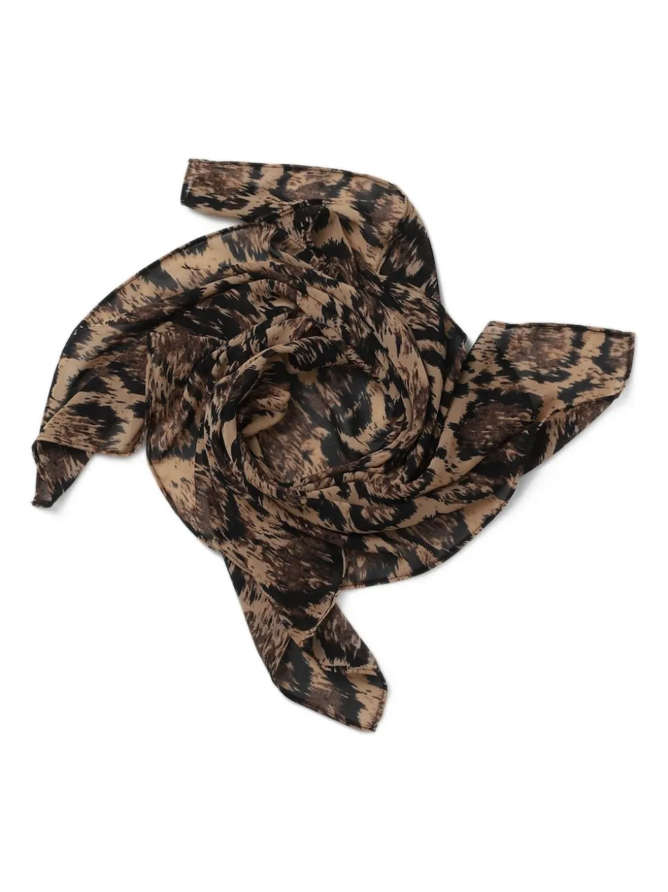 Aela Leopard Print Brown Scarf