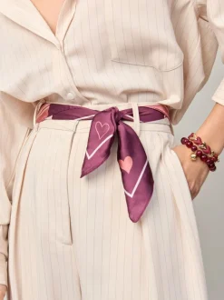 Aela Purple Striped Scarf