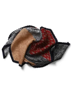 Aela Red Paisley Pleat Scarf