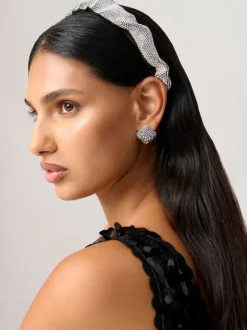 Aela Ruched Sparkle Black Headband