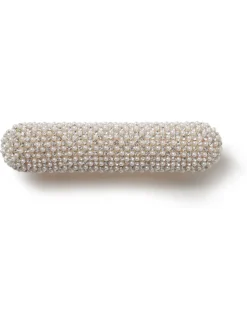 Aela Silver Tone Sparkle Pearl Barette Clip