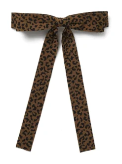 Aela Skinny Leopard Print Brown Bow