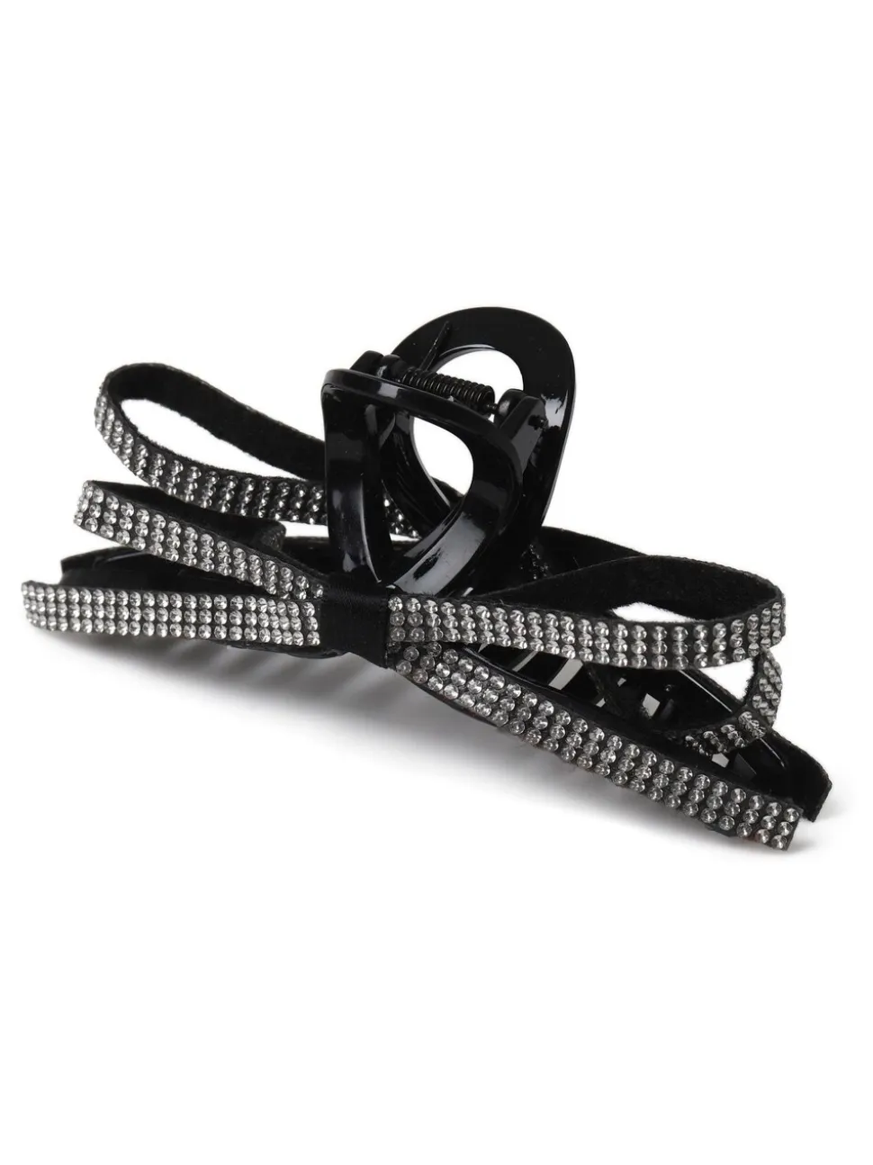 Aela Skinny Sparkle Black Bow Claw