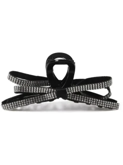 Aela Skinny Sparkle Black Bow Claw