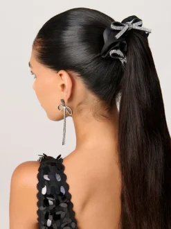 Aela Sparkle Bow Black Scrunchie