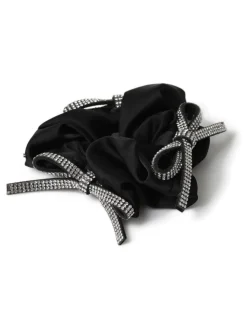 Aela Sparkle Bow Black Scrunchie