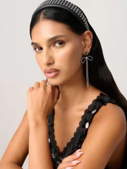 Aela Thick Studded Puff Black Headband