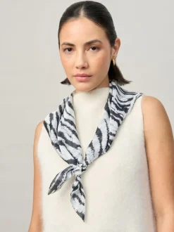 Aela Zebra Print Black Scarf