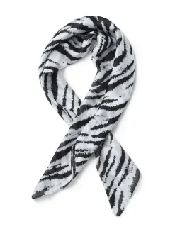 Aela Zebra Print Black Scarf