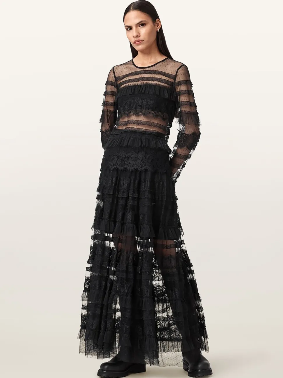 AllSaints Arlea Tulle Skirt
