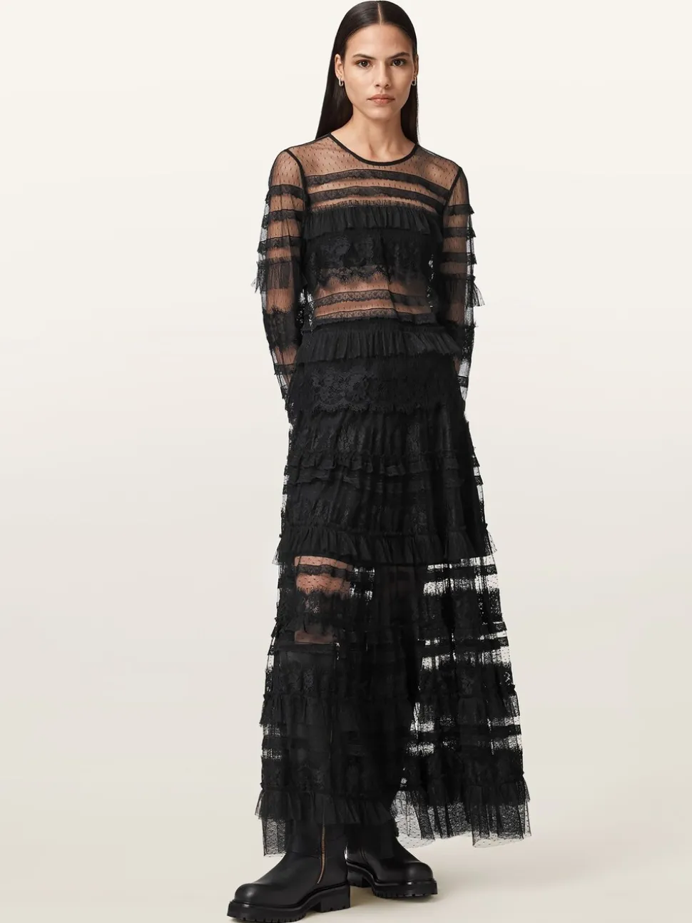 AllSaints Arlea Tulle Skirt