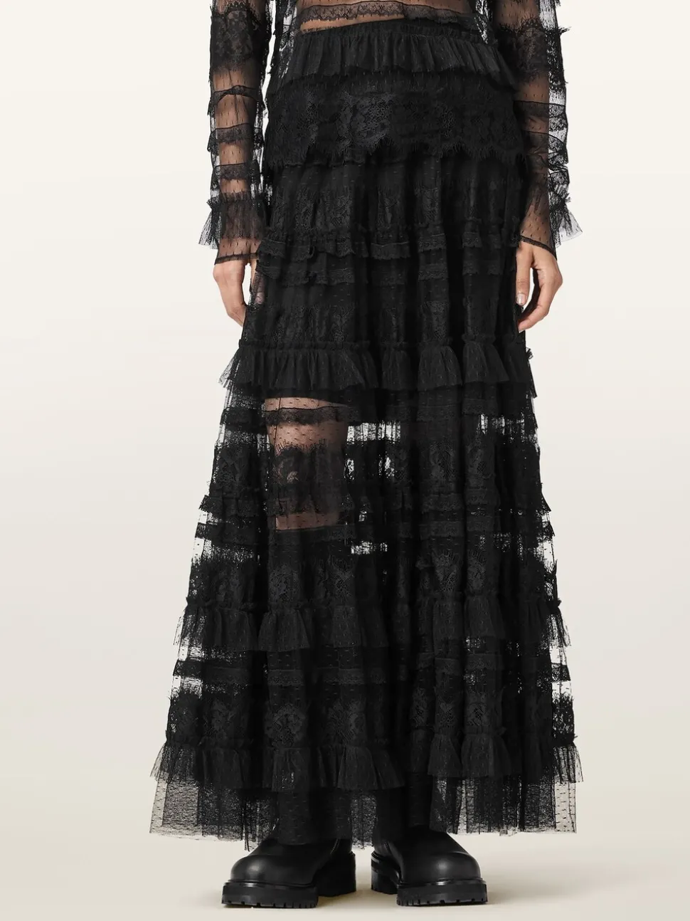 AllSaints Arlea Tulle Skirt