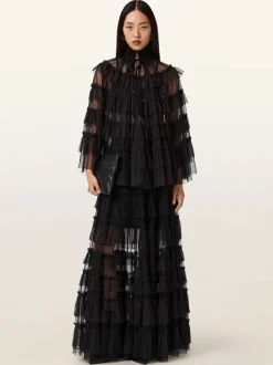 AllSaints Aude Ruffle Cape