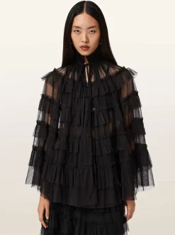 AllSaints Aude Ruffle Cape