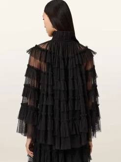 AllSaints Aude Ruffle Cape