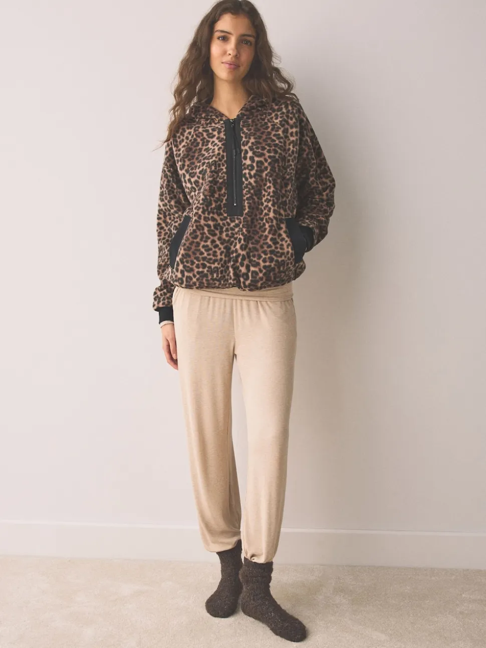 Animal - Fleece met korte rits en borgvoering