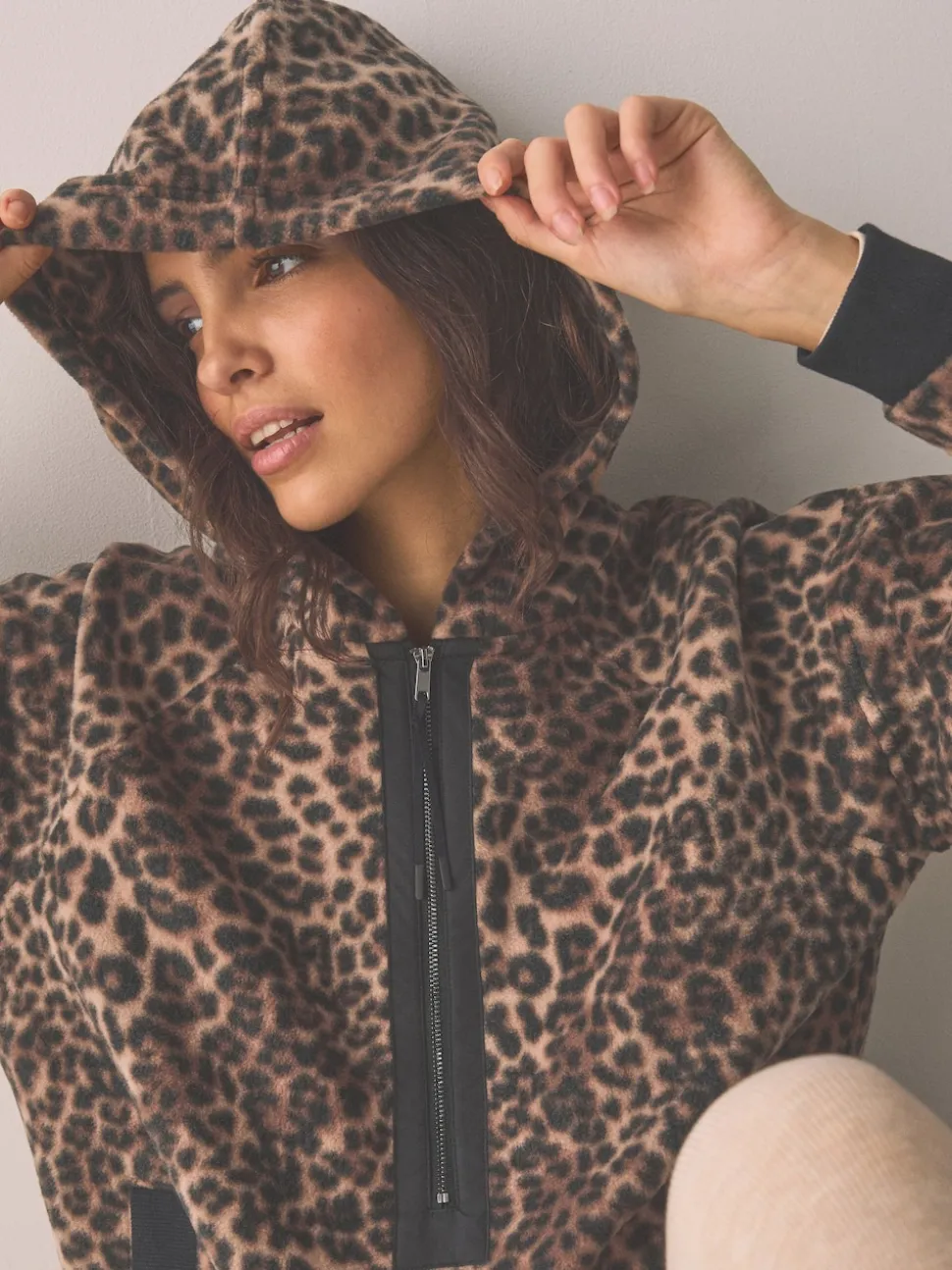 Animal - Fleece met korte rits en borgvoering