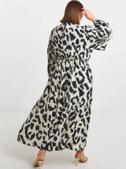 Animal - Simply Be V-Neck Button Through Midi Dress