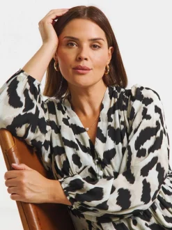 Animal - Simply Be V-Neck Button Through Midi Dress