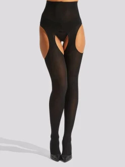 Ann Summers High Waisted Crotchless Glossy Tights