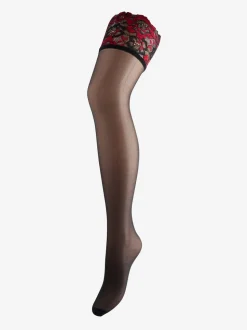 Ann Summers Lace Top Contrast 100% Cotton Tights