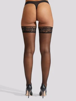 Ann Summers Scallop Edged Lace Top 100% Cotton Tights
