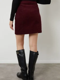 Another Sunday Corduroy Button Detail Mini Skirt