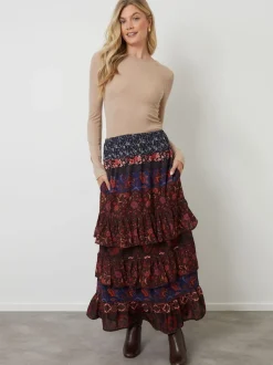 Another Sunday Floral Tiered Maxi Skirt
