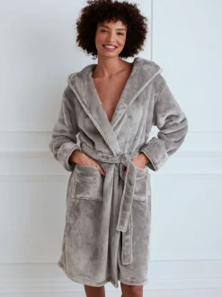 Antraciet - Chelsea Peers - Fleece badjas