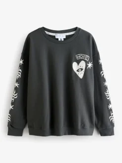 Antraciet - Never Fully Dressed Embroidered Sweatshirt