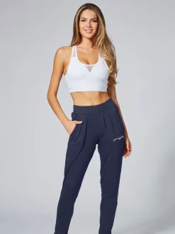Antraciet - Pineapple viscose jersey joggingbroek met relaxte pasvorm