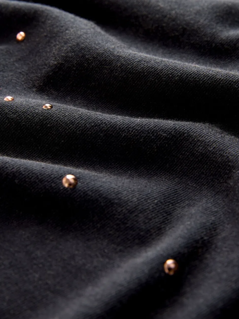 Antraciet - Studded Embellished Crew Neck T-Shirt