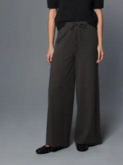 Antraciet - Wide Leg Jersey Joggers