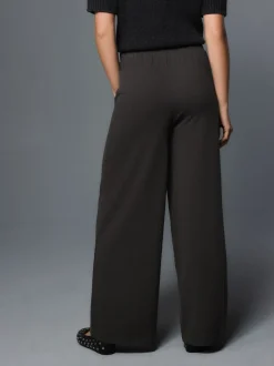 Antraciet - Wide Leg Jersey Joggers