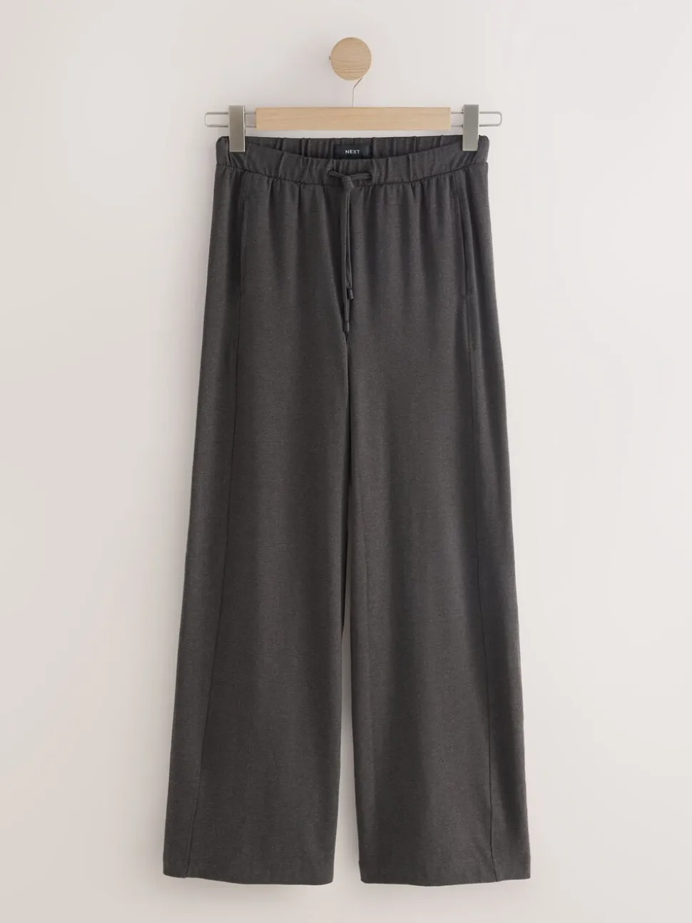 Antraciet - Wide Leg Jersey Joggers