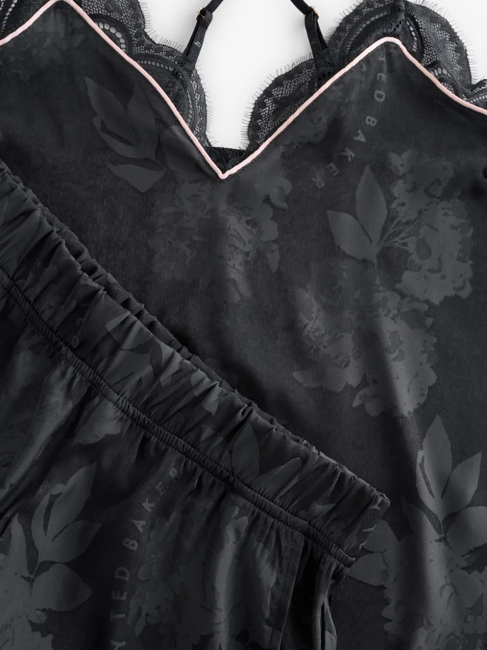 B by Ted Baker Black Jacquard Floral Cami Pyjamas
