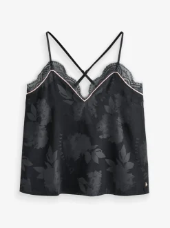B by Ted Baker Black Jacquard Floral Cami Pyjamas