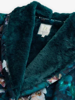 B by Ted Baker Blauwgroene knusse bloemenbadjas