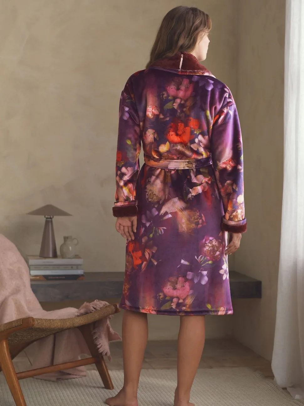 B By Ted Baker bordeauxrode comfortabele kamerjas