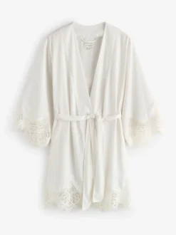 B by Ted Baker Ecru Satin Lace Bridal Robe