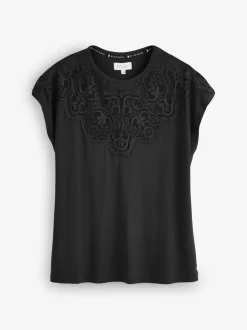 B by Ted Baker Modal Lace Trim Black Pyjamas Set