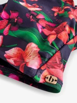 B by Ted Baker Navy Floral Halterneck Bandeau Bikini Top