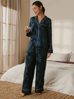 B by Ted Baker Navy Jacquard Button Through Pyjamas