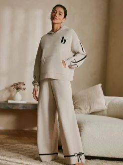 B by Ted Baker Oatmeal Bow Knitted Wide Leg Trousers